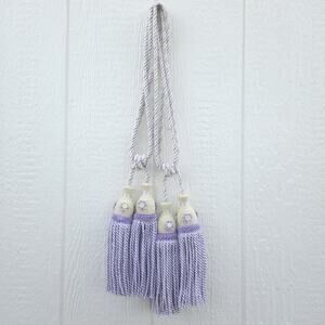 VTG Tassel Curtain Tieback 25" Drapery Lavender Floral Easter Grandmillenial 2